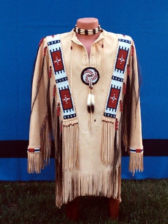 Mens Native American Buckskin Beige Buffalo Suede Leather POWWOW War ...