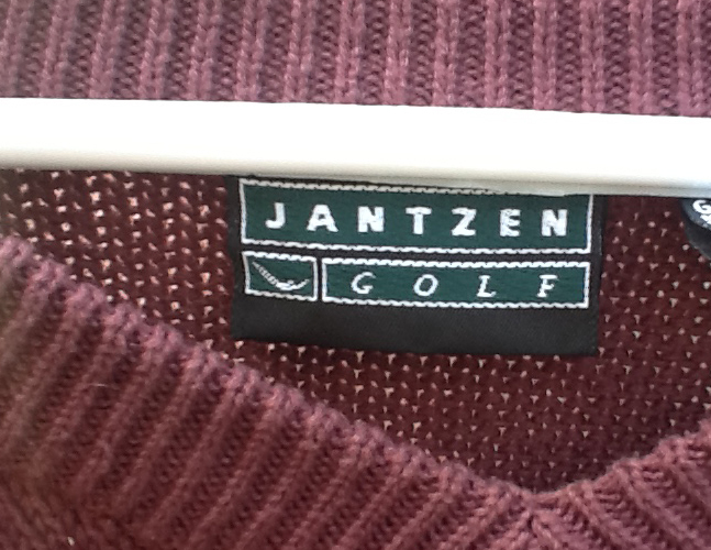 Primary image for Jantzen Golf Men Long Sleeve Dark Red Large Golf Logo Sweater 100% Cotton