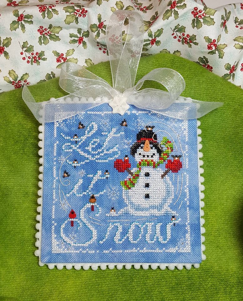 Let it Snow christmas snowman cross stitch chart Blackberry Lane