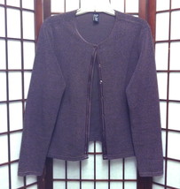 Gap women&#39;s plum purple fleece cardigan button-front sweater size L - $3.00