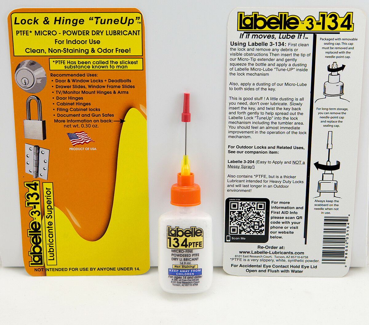 LABELLE 3104 Lock & Hinge Lubricant Outdoor Use with PTFE Door Locks