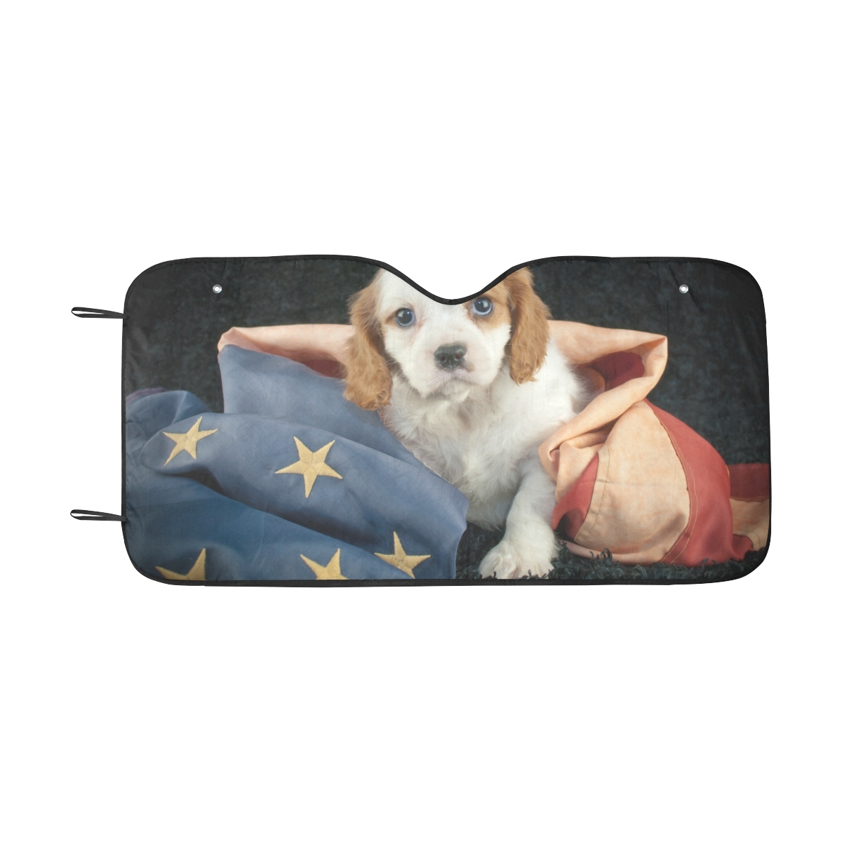 Car Windshield Sunshade Cute Dog Puppy Flag Combine Pattern Windshield