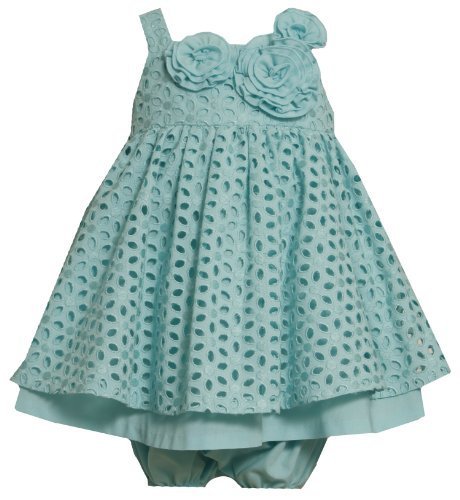 Bonnie Baby Baby-Girls Newborn Pink Dot Crystal Pleat