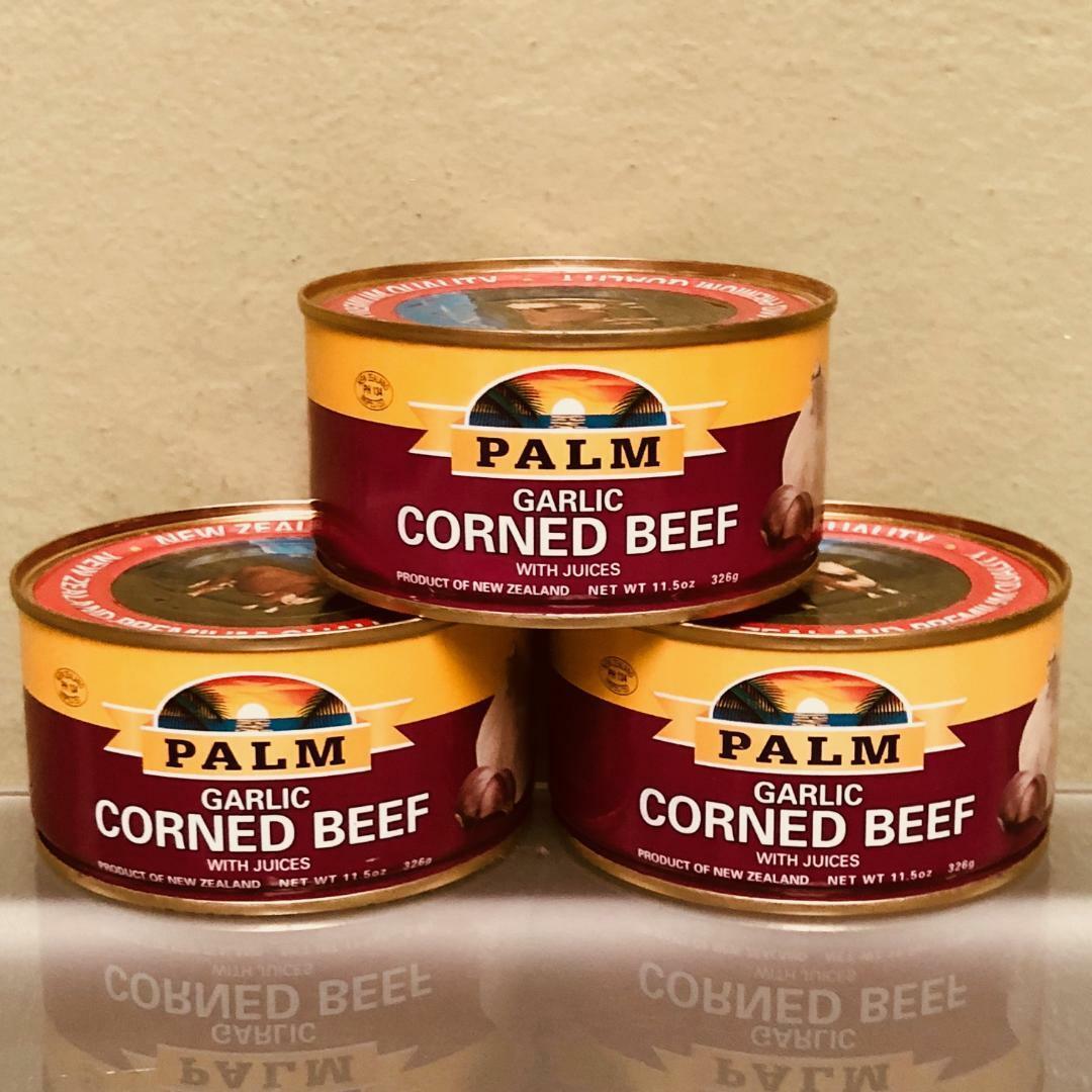 6 PALM BRAND GARLIC CORNED BEEF WITH JUICES 11.5oz Cattle Beef