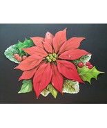 1964 Eureka Christmas Pointsettia Wall Hanging Die Cut Out Paper 15x12&quot; - $19.99