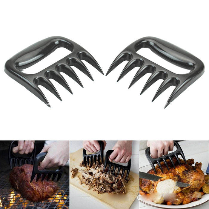 Sale 2pcs BBQ Tools Grizzly Bear Paws Claws Meat Handler Fork Kitchen Accs Gifts