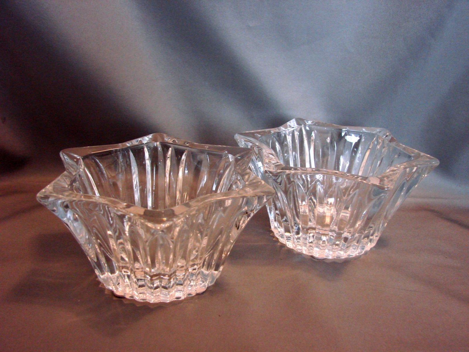 Pair of Star Shaped "Celebrations" Lead Crystal Mikasa Votive Candle