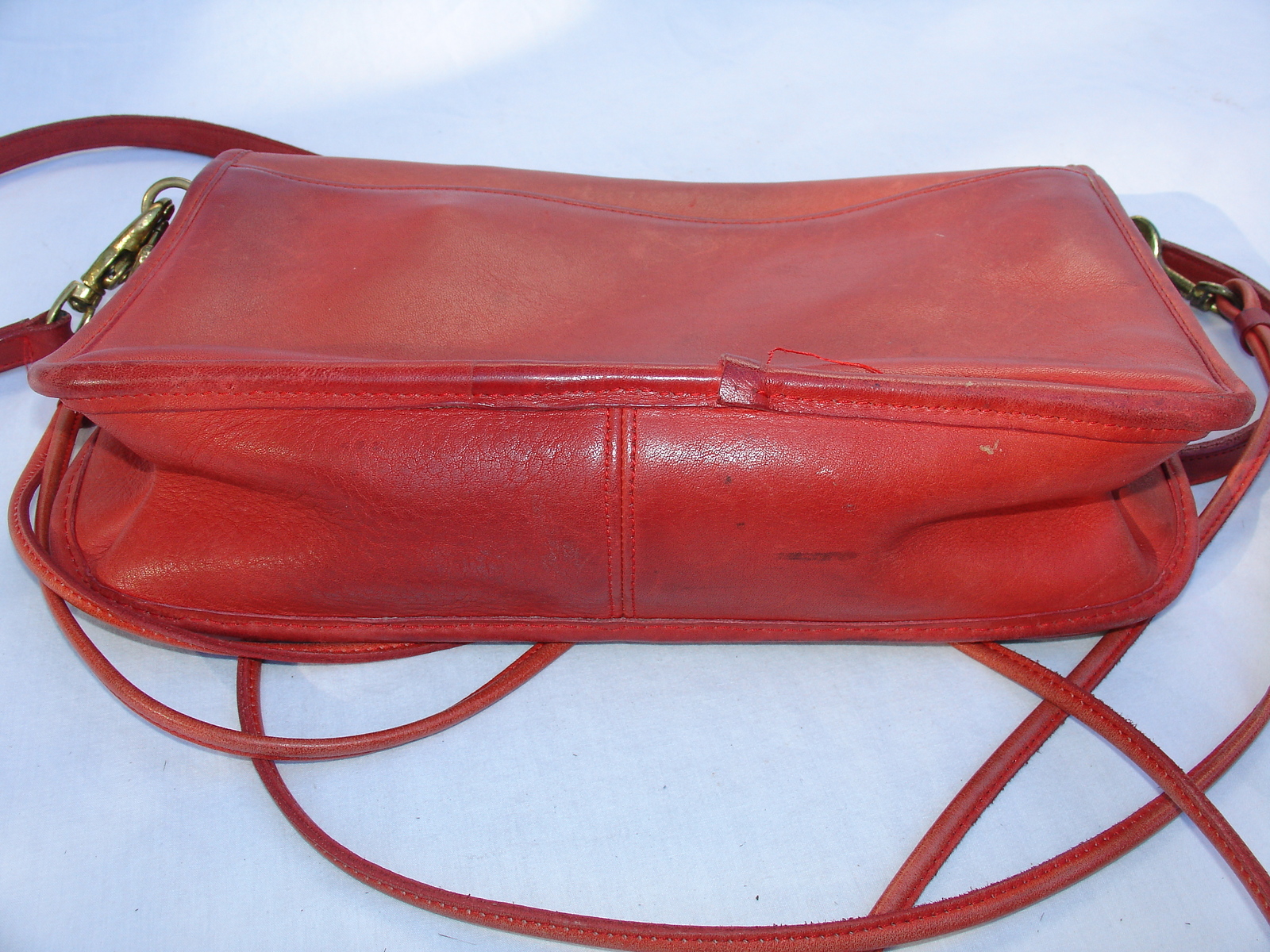 Vintage Coach Red Handbag NYC Shoulder Cross Body Flap Lock - Handbags & Purses
