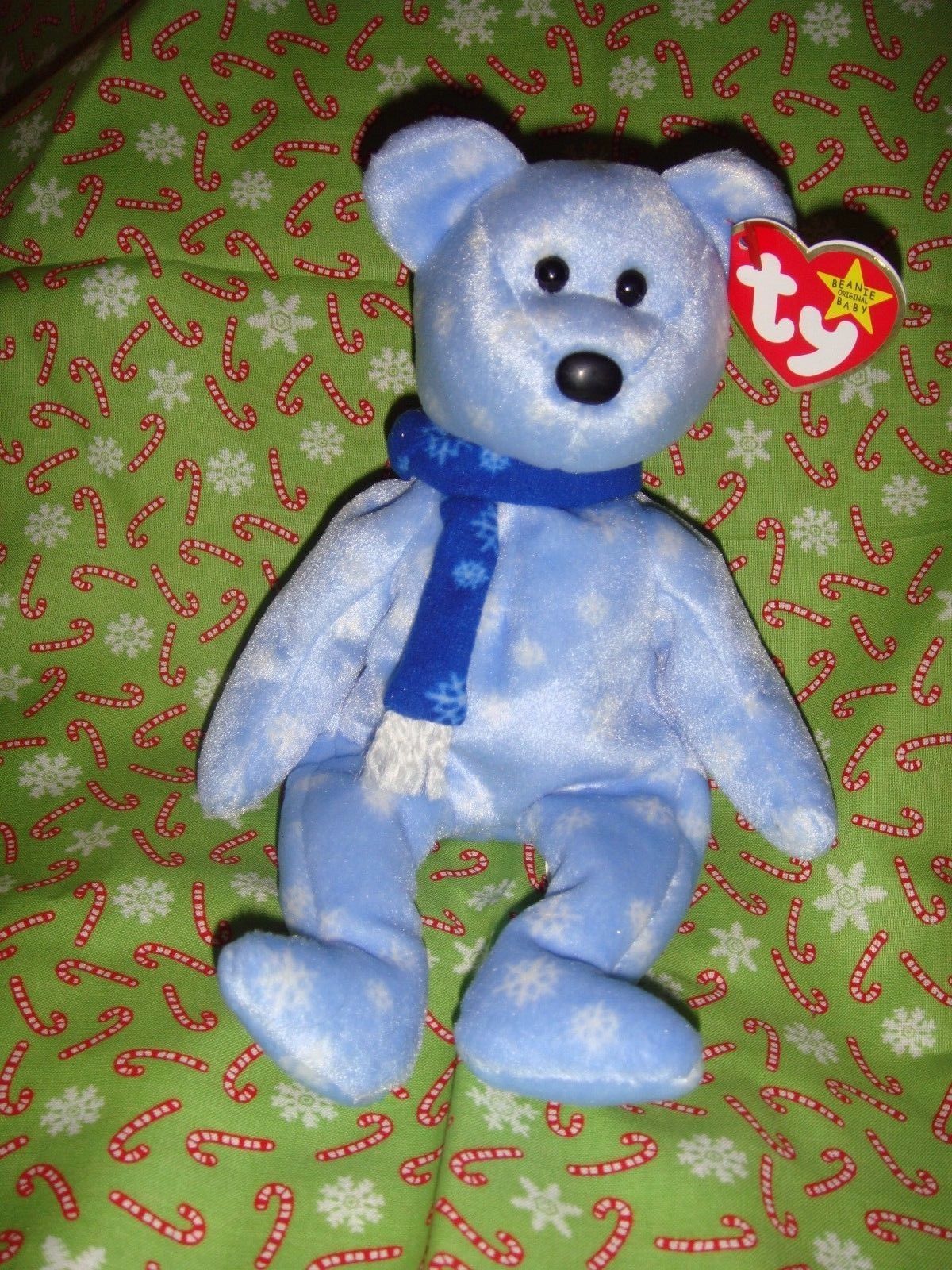 beanie baby 2001 holiday teddy green