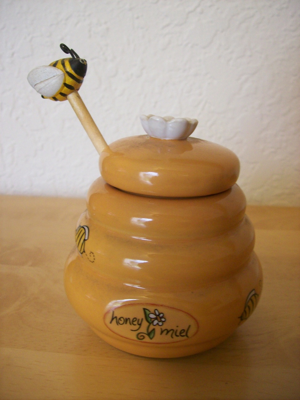 Honey/Miel Jar with Wooden Stirrer Other