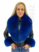 Blue Fox Fur Shawl 47' (120cm) Saga Furs Collar Tails / Wristbands / Headband image 10
