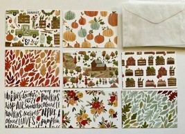 8 Fall Harvest TINY Mini Cards in Glassine Envelopes Thanksgiving Gift E... - $4.80