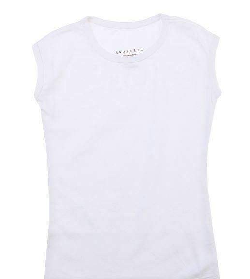 Andee Lew Girls Cap Sleeve T Shirt, White, Size 5T, Cotton & Spandex ...