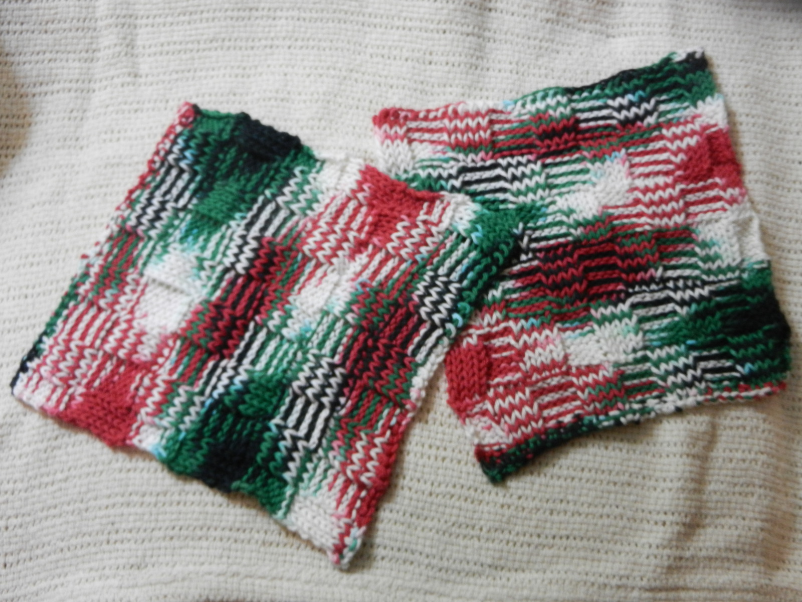 Cotton Dishcloths, 2 Knit Dish Cloths, Wash cloths 100 cotton