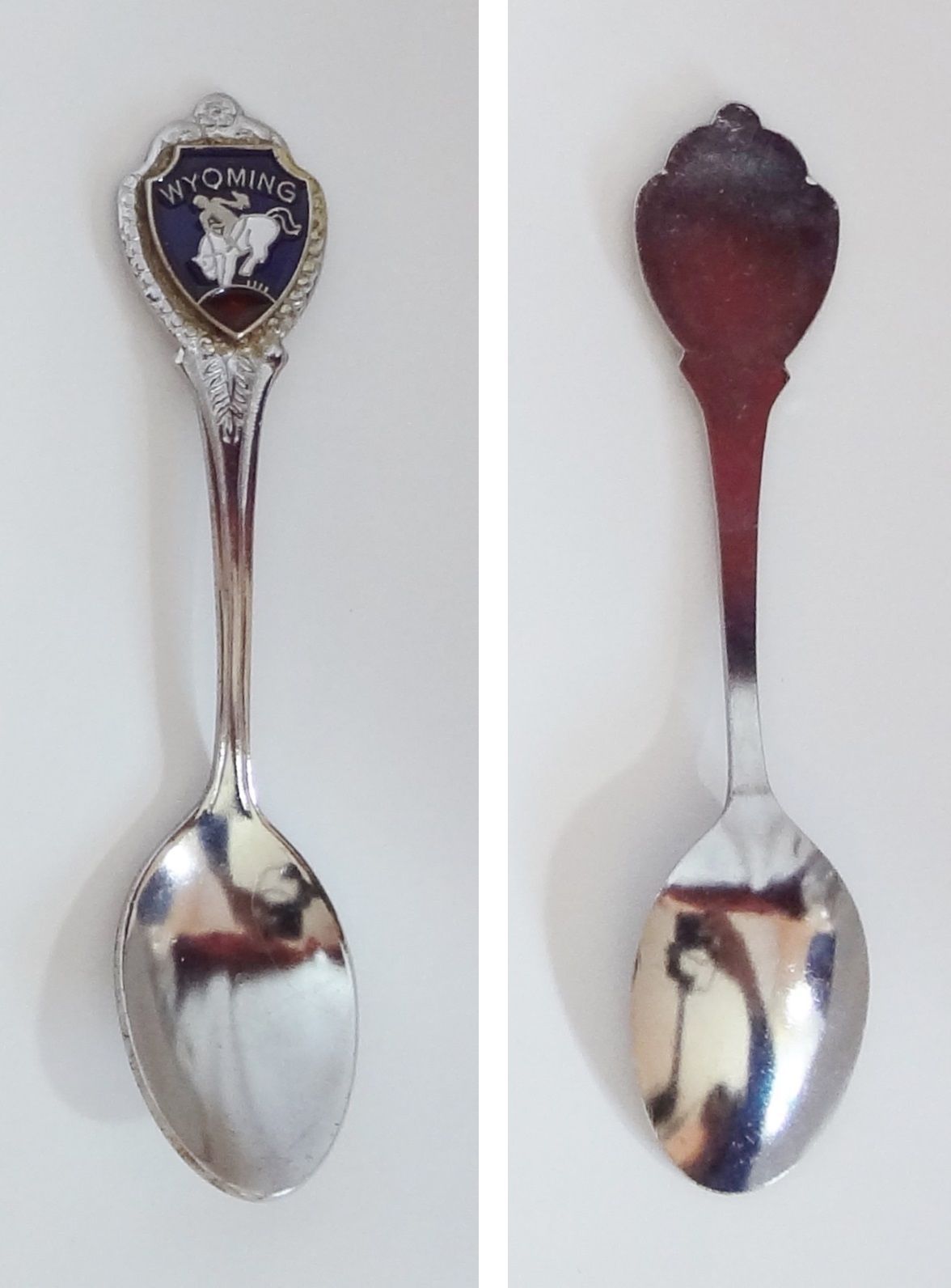 Collector Souvenir Spoon USA Wyoming Rodeo Cowboy Bareback Rider