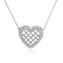 2.15 Carat Diamond Heart Pendant 18K White Gold - $1,900.80