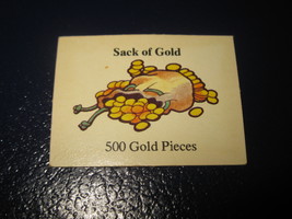1980 TSR D&D: Dungeon Board Game Piece: Treasure 1st Level Card- 500 Sack of gol - $1.00