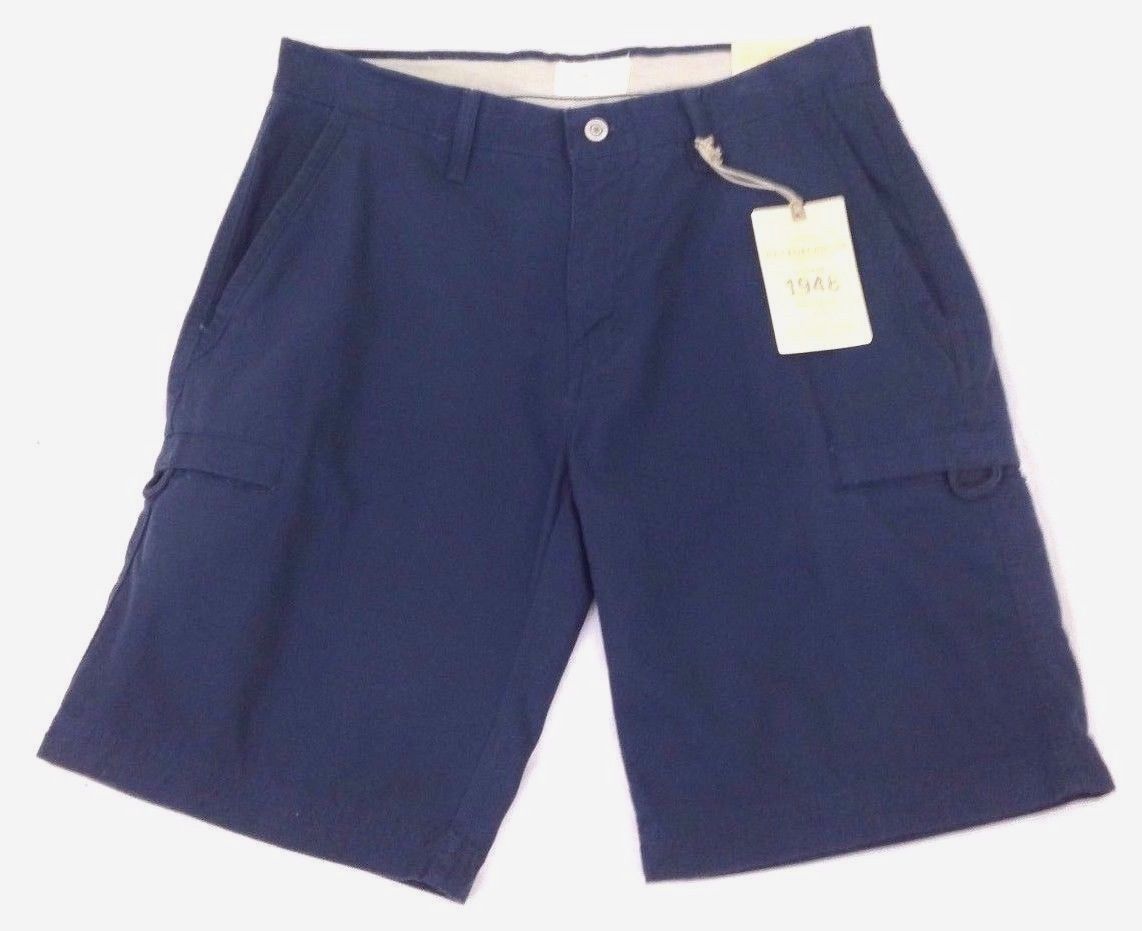 Weatherproof Vintage Mens Cargo Pocket Velcro 32 Navy Shorts - Shorts