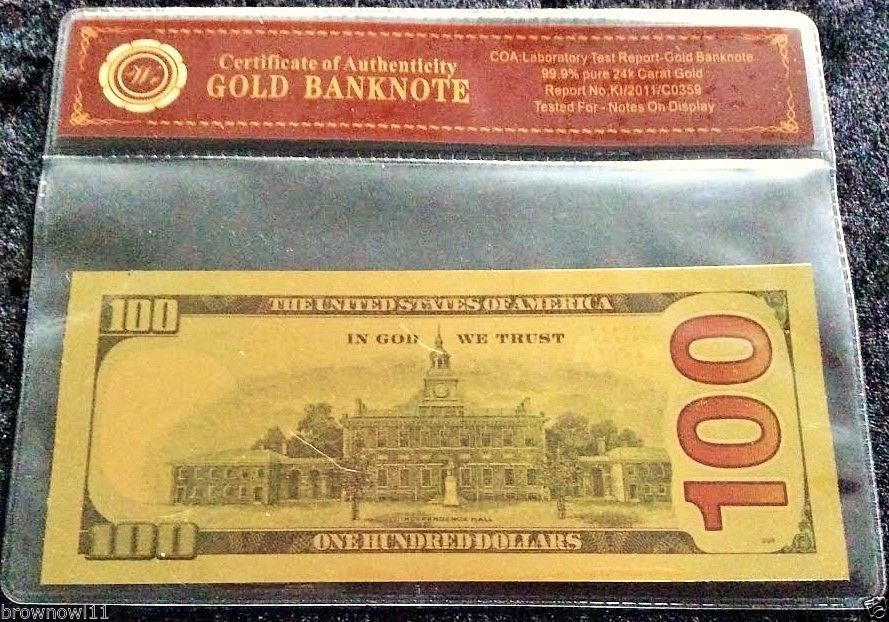 gold plated bank note