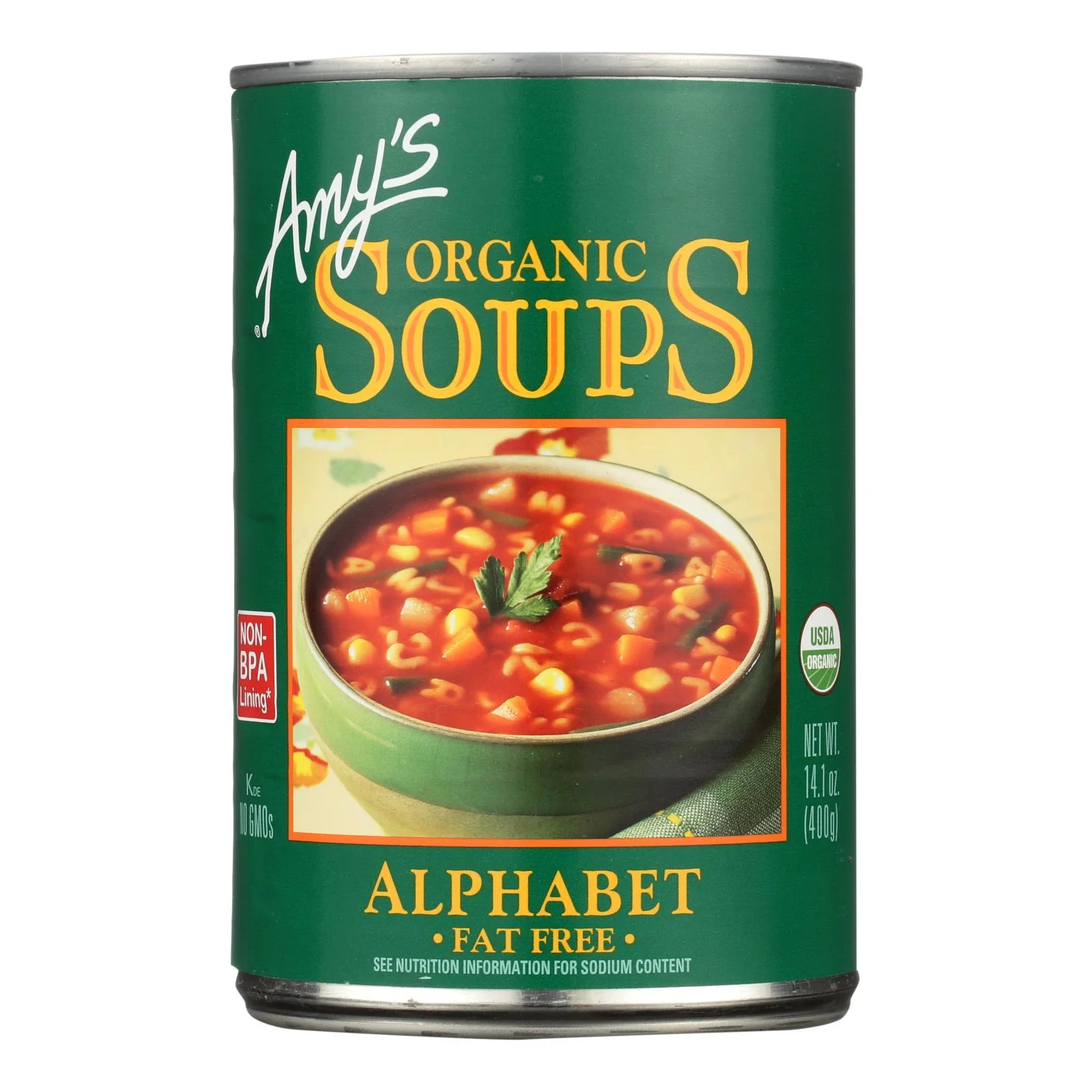 Amy's Organic Alphabet Soup, 14.1 oz Can Case 12, low fat, kids pasta, vegan - $69.99