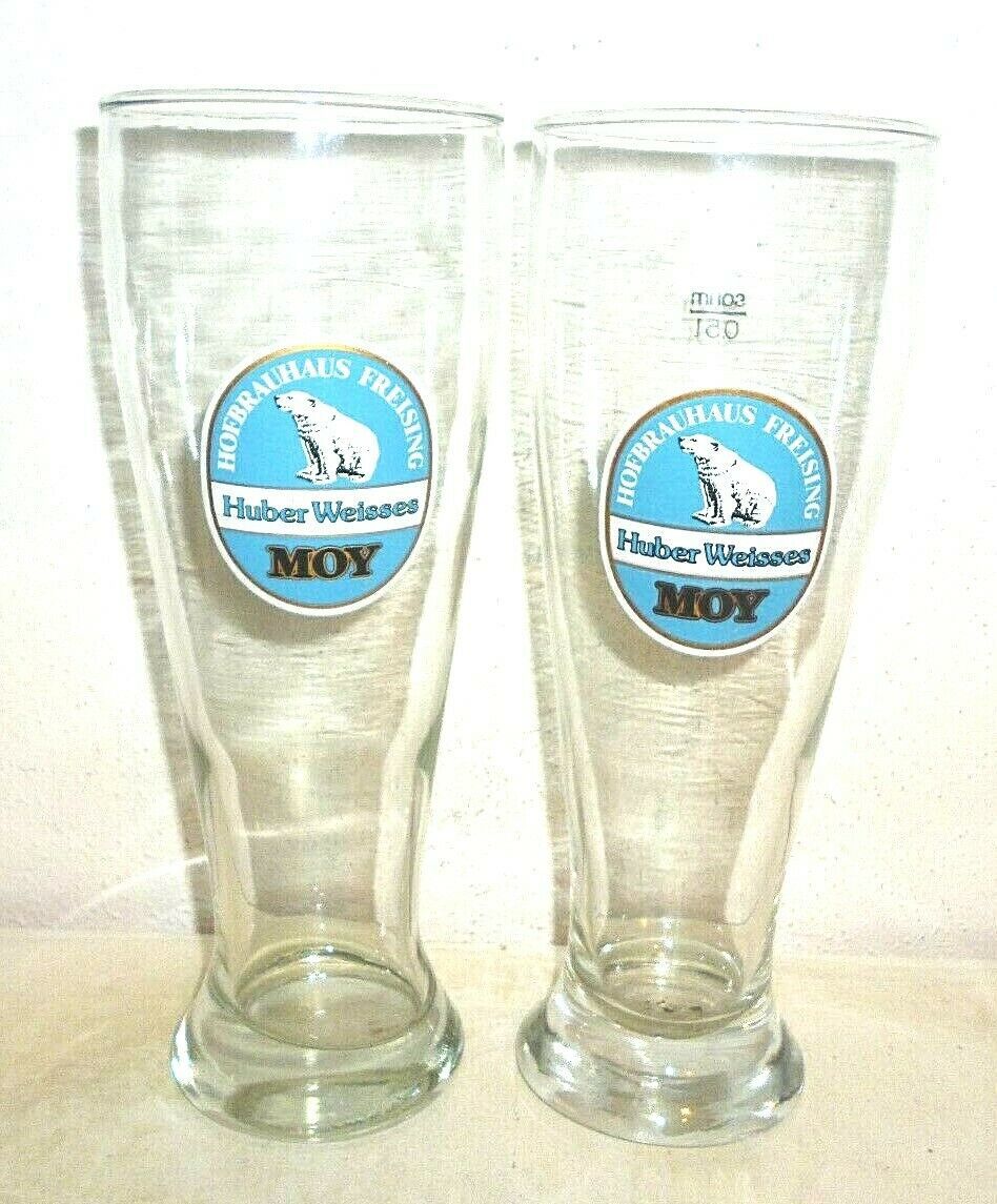 2 Huber Weisses Hofbrauhaus Moy Freising Bear Weizen German Beer 