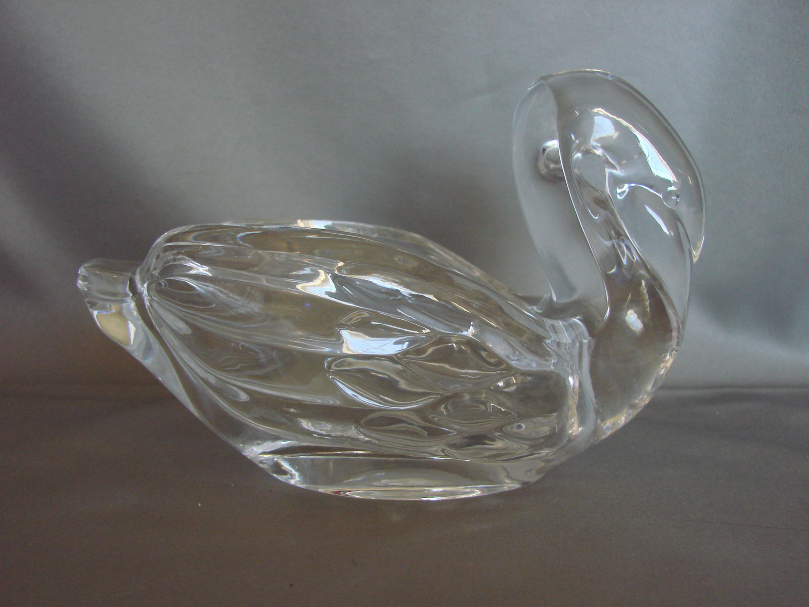 Vintage Crystal Glass Swan Vase Candy Dish Wedding Dip Bowl Princess