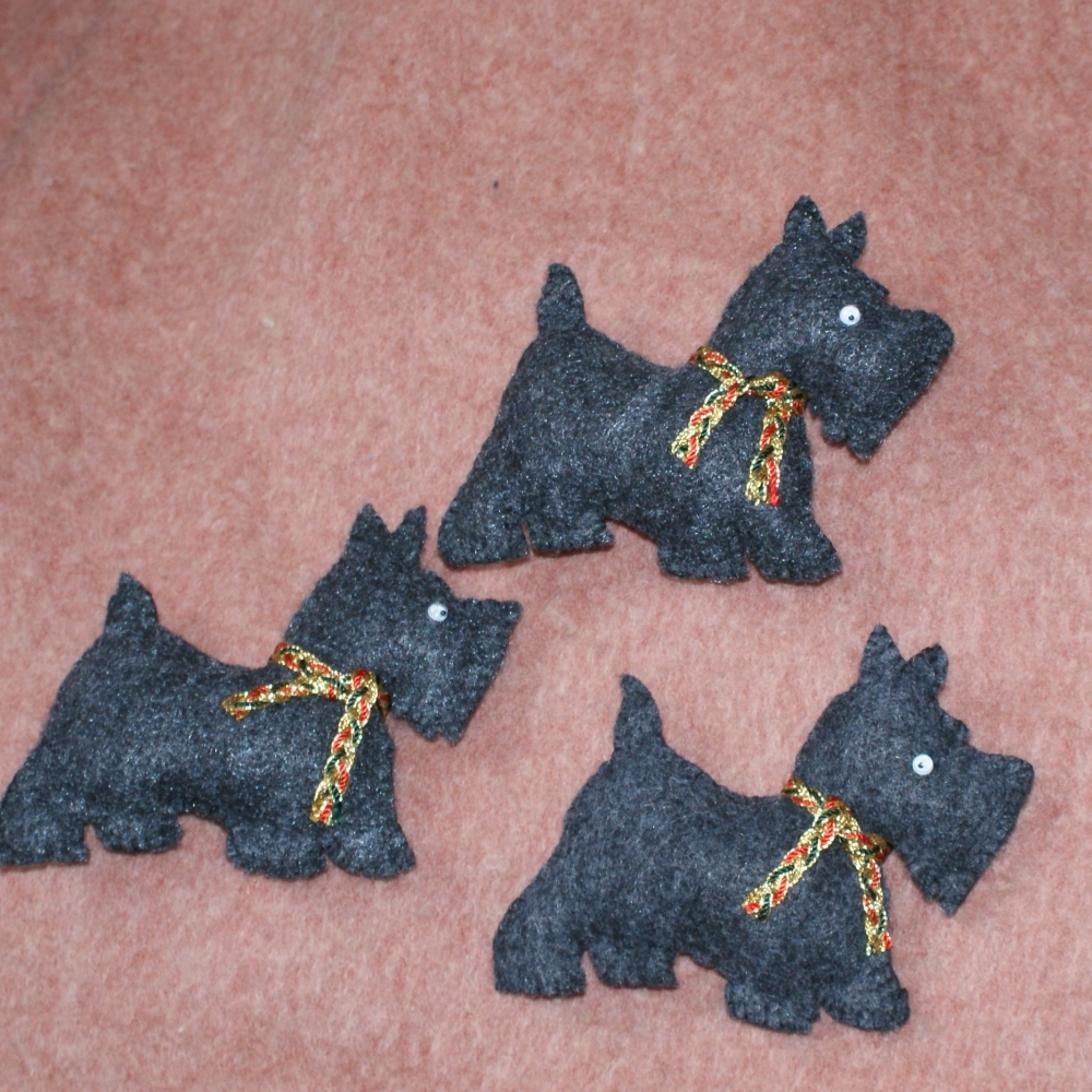 Felt Ornament Scottie Dog Scottish Terrier Christmas Ornament for Dog