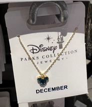 Disney Parks Mickey Mouse Faux Gem December Birthstone Necklace Gold Color NEW - $32.90