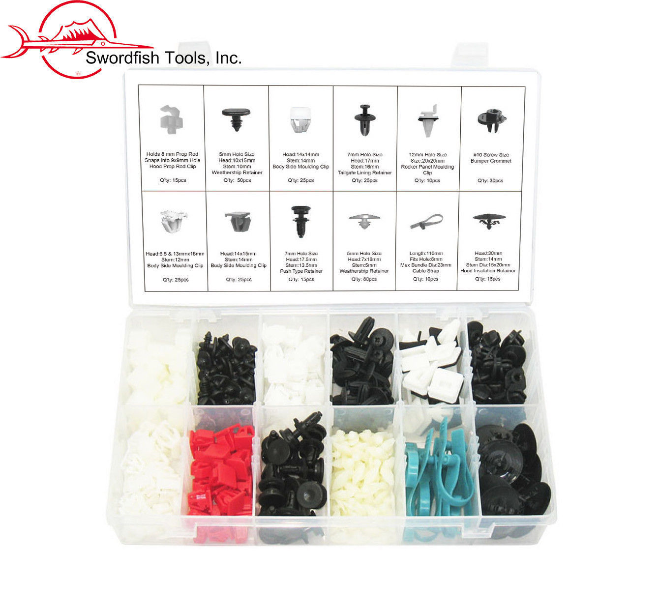 Swordfish 60690-400pc Ford Retainer Clip Assortment