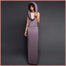 Hooded Purple or Black Casual Sleeveless Jersey Tank Side Slit Tunic Beach Dress