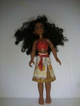 Disney Moana Jointed Doll 10&quot; Tall Hawiian Style Outfit long black curly... - $12.86
