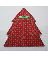 Handmade Vintage Red Christmas Tree Picture Frame Quilt look Nice! - $12.86