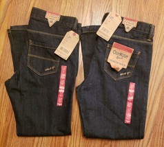 OshKosh B'Gosh Girls Jeans Lot 2 Pair Size 12 Plus Boot Cut Cowgirl Dark Wash - $29.38