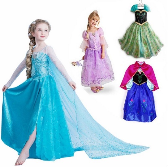 New frozen dress girls Elsa & Anna frozen Dress For Princess Dress