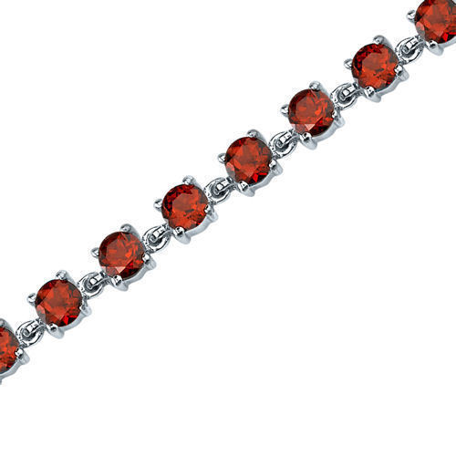 Women's Classic Sterling Silver Genuine Garnet Tennis Bracelet ...
