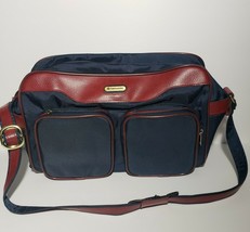 Vintage Samsonite Silhouette Carry On Shoulder Travel Bag Blue w/ Maroon... - $19.79