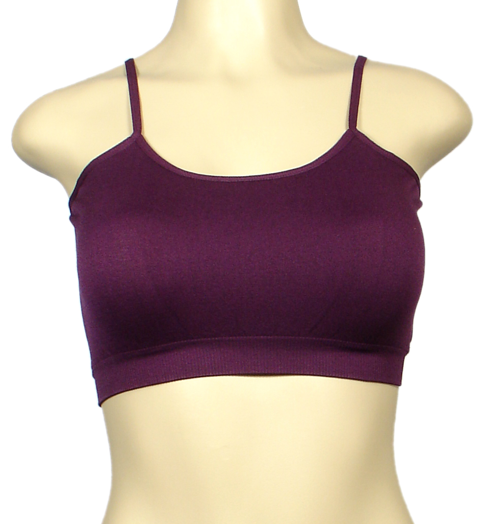Seamless Spandex Cropped Sport Spaghetti Strap Cami Bra Purple