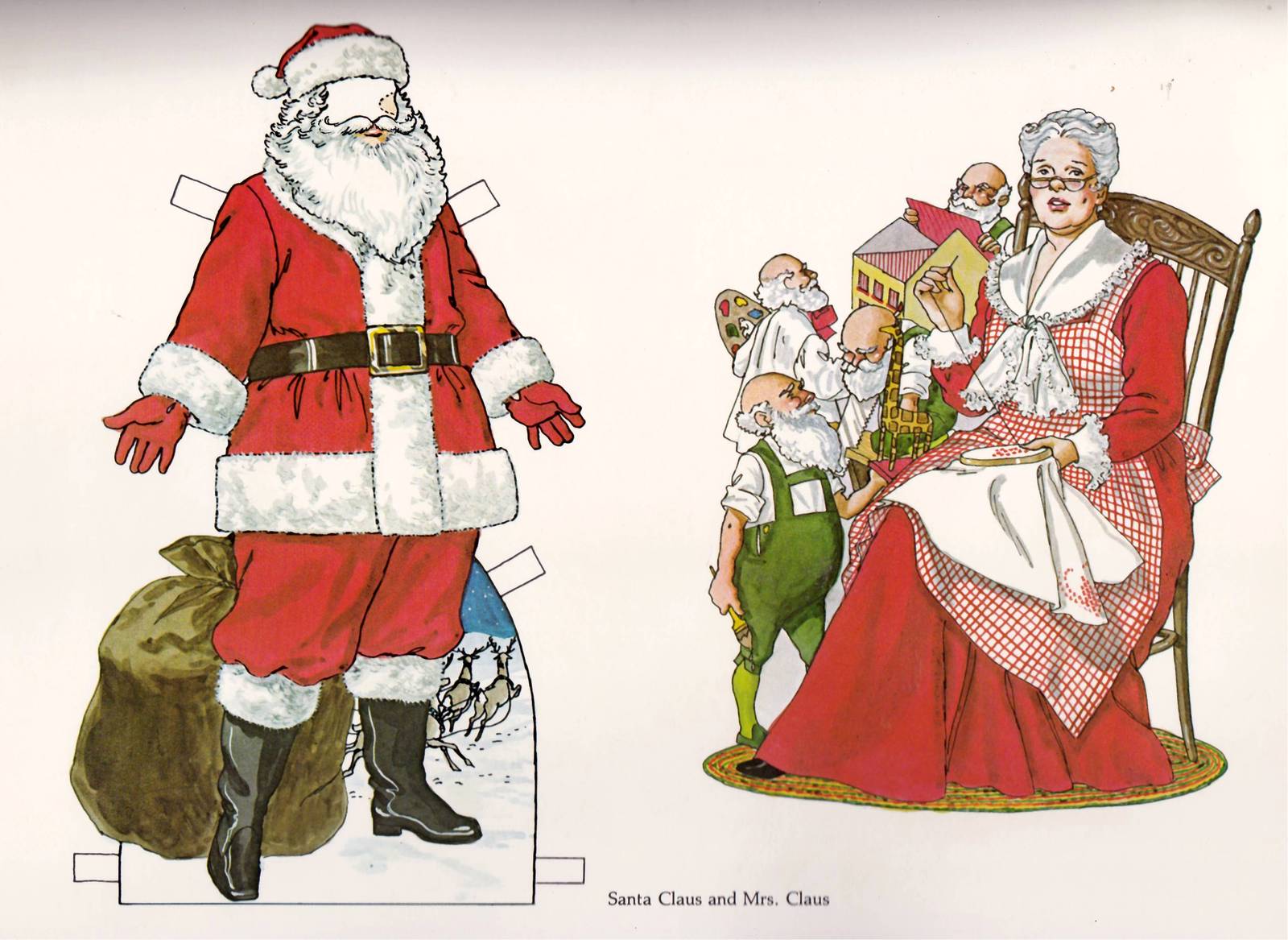 Santa Claus Paper Dolls in Full Color by Tierney, Tom - Vintage