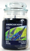 1 Count American Home By Yankee Candle 19 Oz Wild Blue Indigo Glass Candle