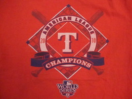 MLB Texas Rangers Major League Baseball Fan 2010 Champions Red T Shirt L - $18.50
