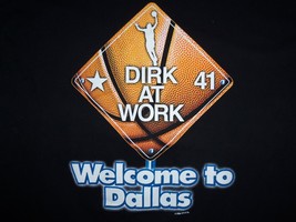 NBA Dallas Mavericks "Dirk At Work" #41 Dirk Nowitzki Black Graphic T Shirt XL - $16.07