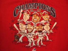MLB St. Louis Cardinals Baseball Fan Caricature 2011 Champions Red T Shi... - $23.31
