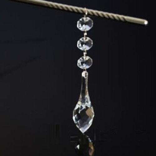5pcs/Set 76mm Pipa Raindrops Clear Crystal  Prisms Chandelier Lamp Part Pendant 
