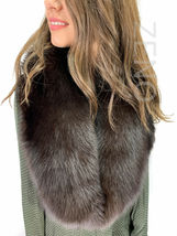 Chocolate Fox Fur Stole 47' (120cm) Saga Furs Fox Collar Dark Brown Fur Scarf image 4