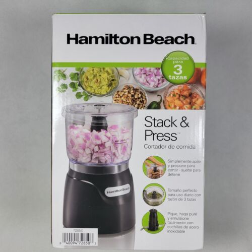 Primary image for Hamilton Beach Black Stack And Press 3 Cup Food Processor Chopper 72850