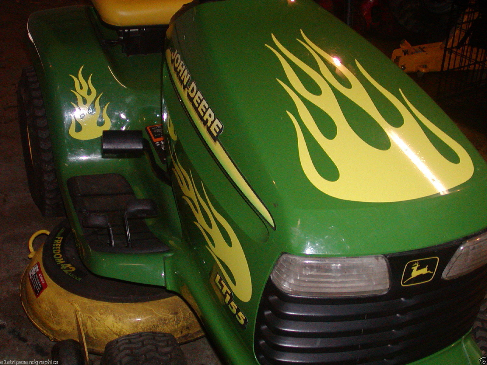 Lawn Tractor 1 Flame Flames Decal Decals FIT John Deere Cub Cadet Toro