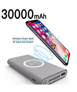 Wireless Fast Charging Power Bank Portable 30000mAh Charger High Capacit... - $25.99