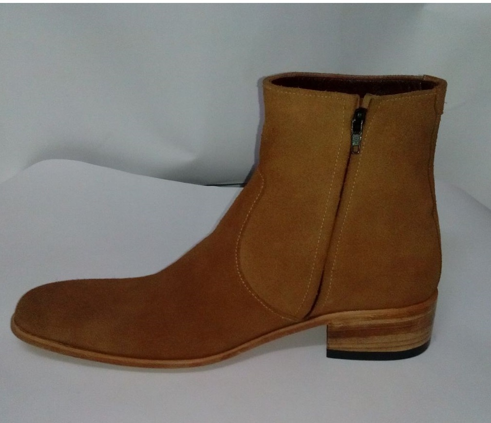 suede side zip boots