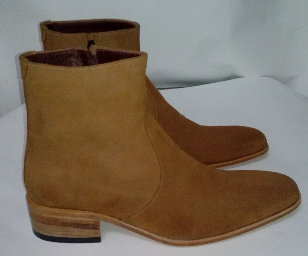 mens tan leather boots size 9