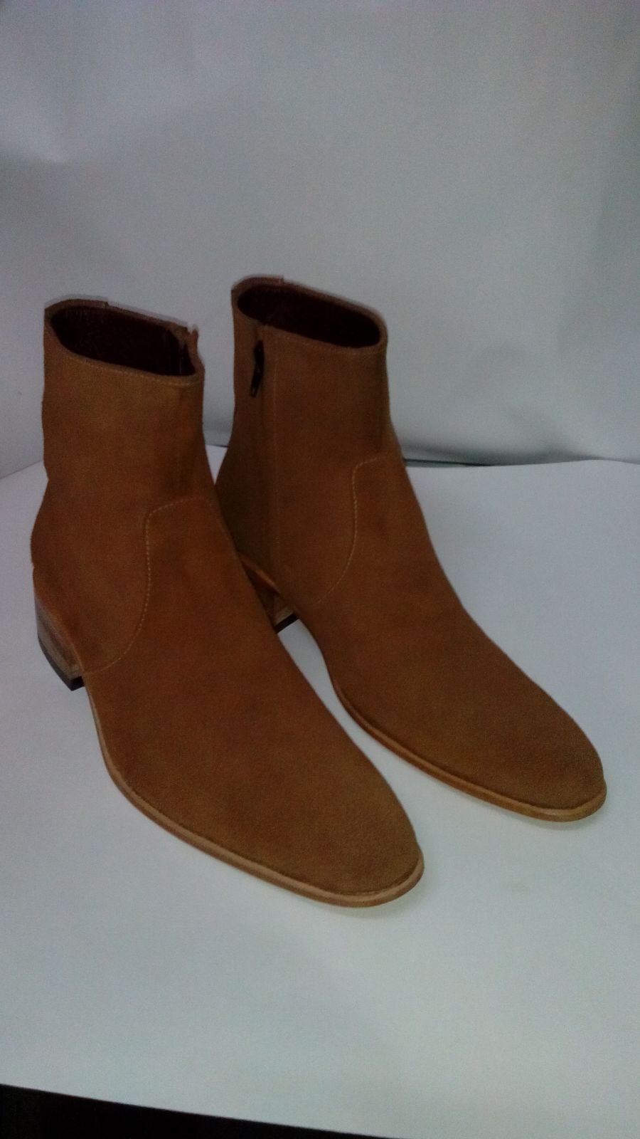 mens tan leather boots size 9